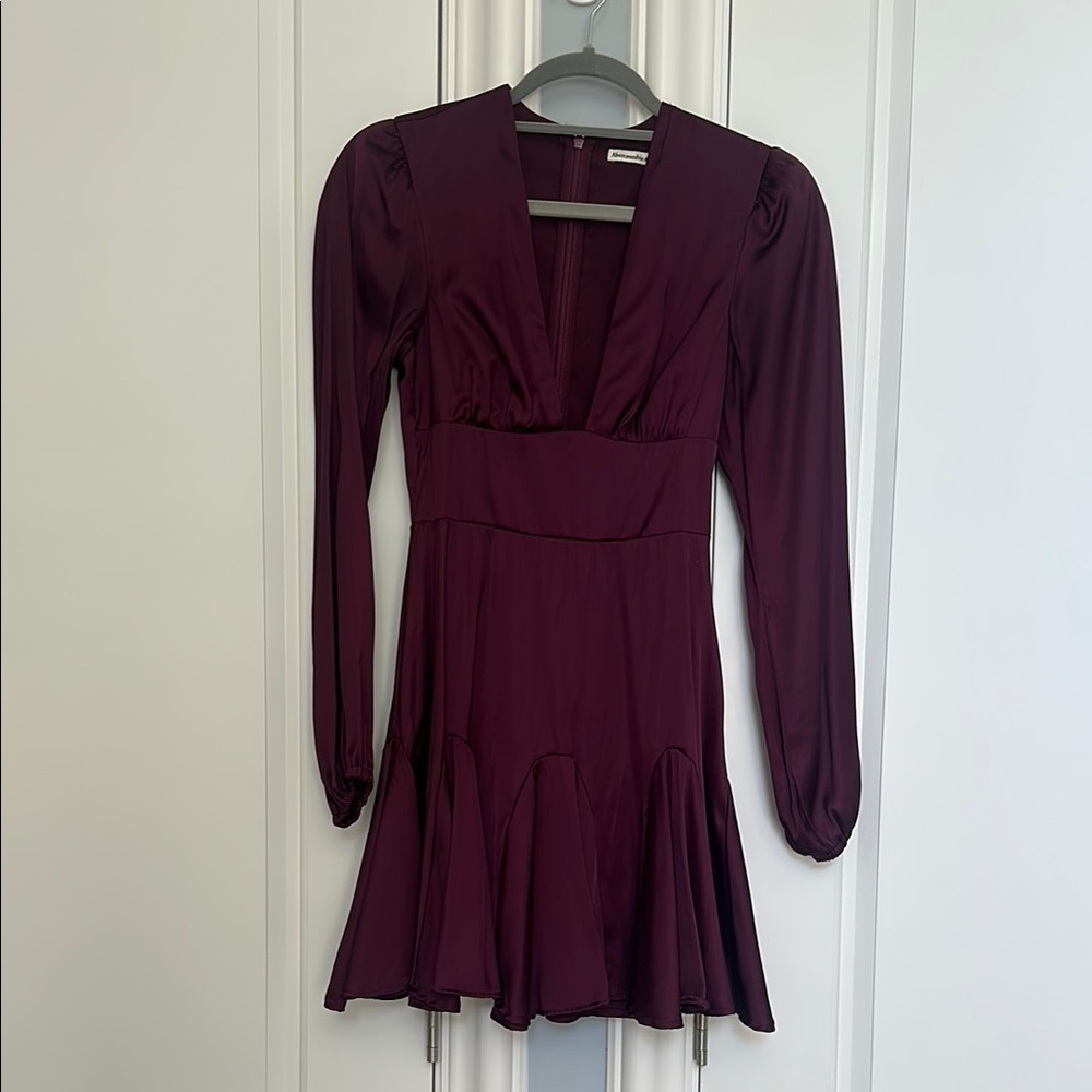 Abercrombie & Fitch Red Pleated Fit and Flare Mini Dress